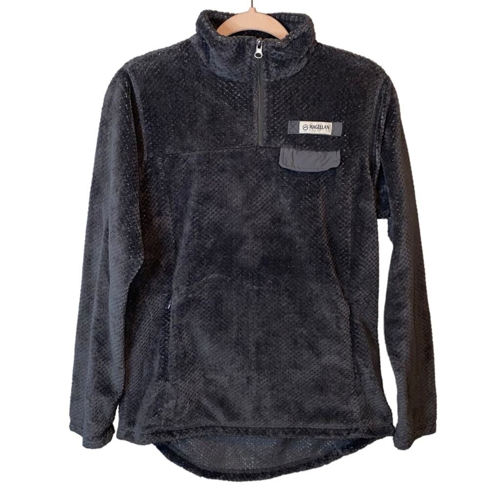 Magellan‎ Gray Quarter Zip Fleece Pullover Medium Outdoor Cozy Athleisure